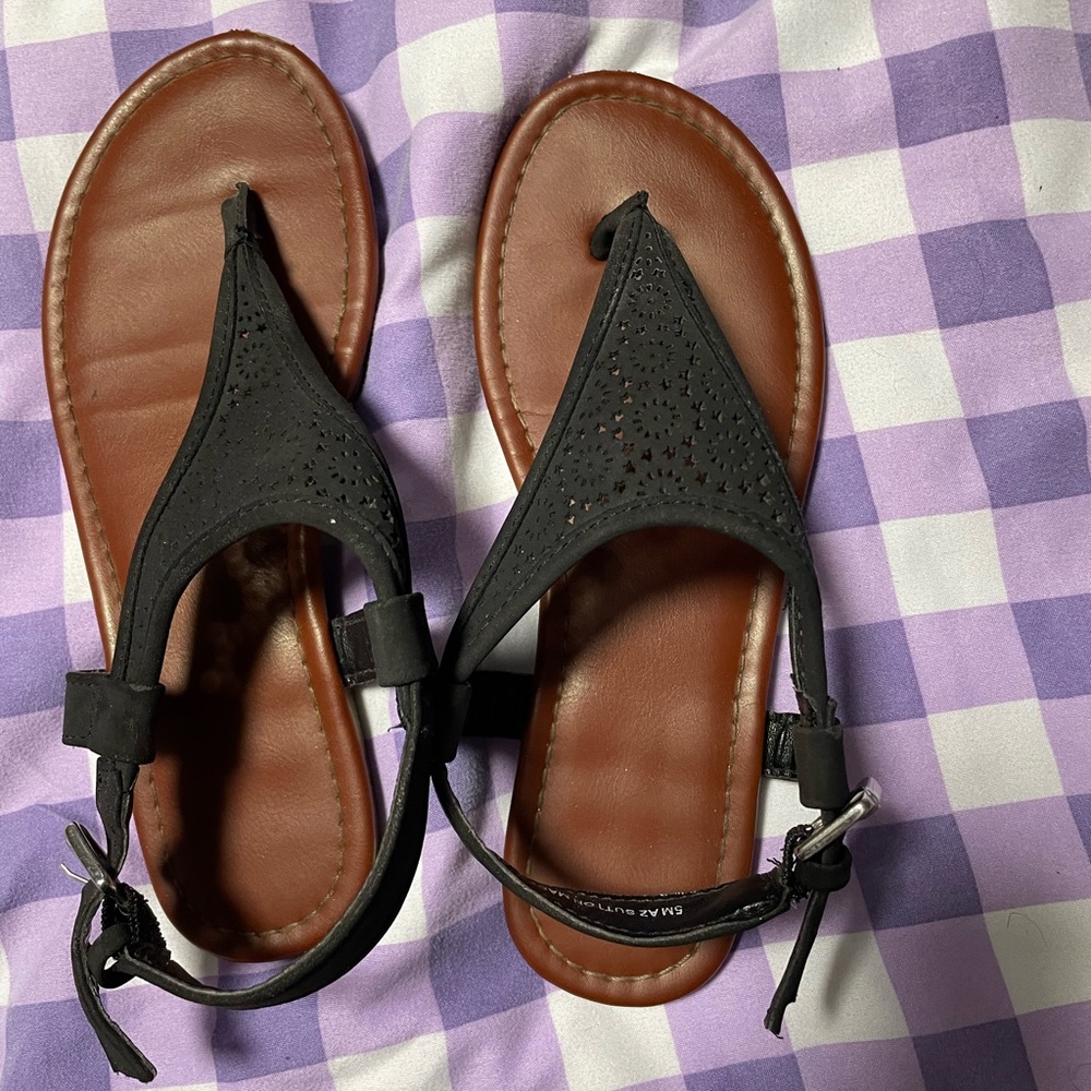 Black and Brown Sandals